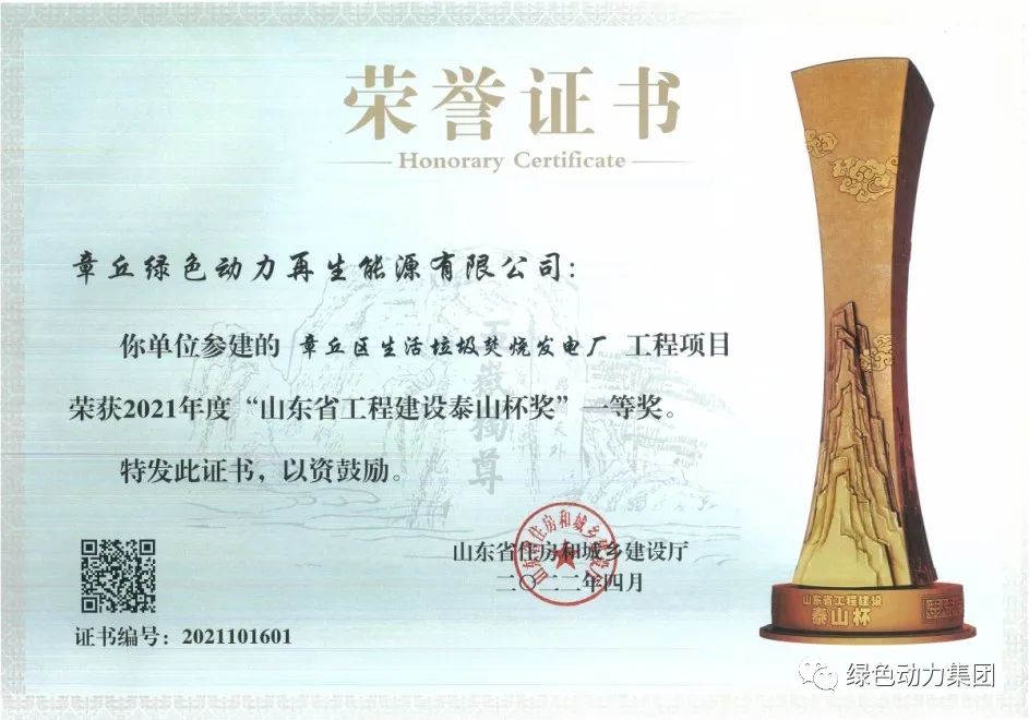 CA88章丘项目荣获“泰山杯”一等奖